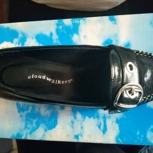 Cloudwalker black dress shoe wide